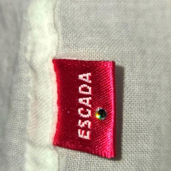 Escada White Ruffled Women's Button-up Top, Size XS, 100% cotton - Picture 4 of 9